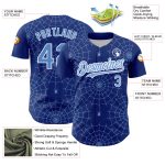 Custom Name and Number Authentic Baseball Jersey with 3D Spider Web Design in Royal Light Blue and White Personalized Royal