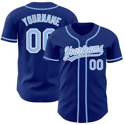 Custom Baseball Jersey - Personalized Authentic Light Blue-White with Team Name and Number Personalized Royal Light Blue-White