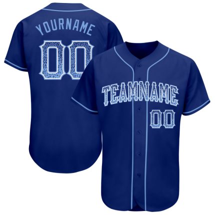 Personalized Light Blue and White Drift Baseball Jersey with Custom Name and Number - Authentic Team Apparel Personalized