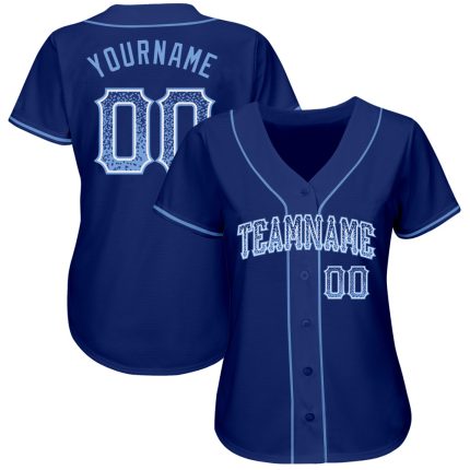 Personalized Light Blue and White Drift Baseball Jersey with Custom Name and Number - Authentic Team Apparel Personalized
