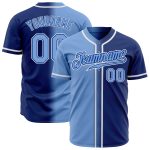 Custom Name and Number Personalized Light Blue-White Gradient Baseball Jersey - Authentic Fashion Team Gear Personalized