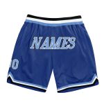 Custom Light Blue-White Authentic Basketball Shorts with Team Name and Number - Personalized Throwback Style Personalized