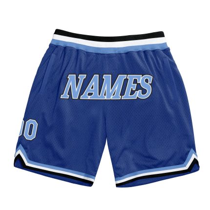 Custom Light Blue-White Authentic Basketball Shorts with Team Name and Number - Personalized Throwback Style Personalized