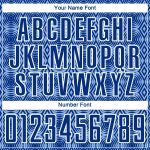 Custom Name Number Soccer Jersey - Personalized Light Blue White Geometric Shapes Sublimation Team Uniform Personalized Royal