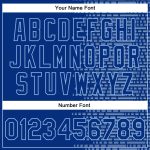 Custom Name and Number Varsity Letterman Jacket - Personalized Royal Light Blue Halftone 3D Bomber Design Personalized Royal