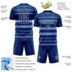 Custom Name Number Soccer Jersey - Personalized Royal Light Blue White Halftone Dots Uniform Personalized Royal Light Blue-White