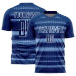 Custom Name Number Soccer Jersey - Personalized Royal Light Blue White Halftone Dots Uniform Personalized Royal Light Blue-White