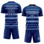 Custom Name Number Soccer Jersey - Personalized Royal Light Blue White Halftone Dots Uniform Personalized Royal Light Blue-White