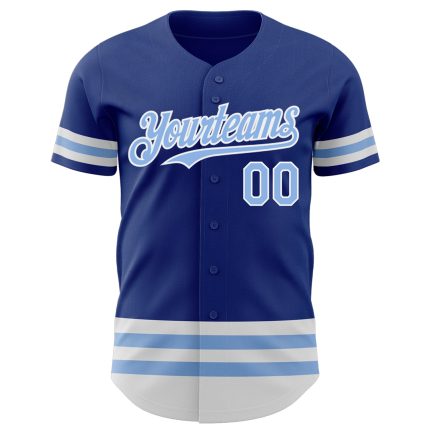 Custom Name & Number Authentic Baseball Jersey - Personalized Light Blue-White Team Jersey Personalized Royal Light Blue-White