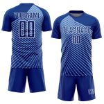 Custom Soccer Jersey Personalized Light Blue and White Stripes with Name and Number - Team Uniform Personalized Royal Light