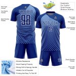 Custom Soccer Jersey Personalized Light Blue and White Stripes with Name and Number - Team Uniform Personalized Royal Light