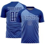 Custom Soccer Jersey Personalized Light Blue and White Stripes with Name and Number - Team Uniform Personalized Royal Light