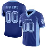 Custom Name and Number Personalized Royal Light Blue-White Mesh Football Jersey Drift Fashion Team Apparel Personalized Royal