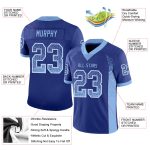 Custom Name and Number Personalized Royal Light Blue-White Mesh Football Jersey Drift Fashion Team Apparel Personalized Royal