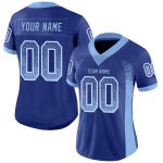 Custom Name and Number Personalized Royal Light Blue-White Mesh Football Jersey Drift Fashion Team Apparel Personalized Royal