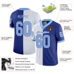 Custom Team Football Jersey - Personalized Light Blue-White Mesh with Name & Number Personalized Royal Light Blue-White Mesh