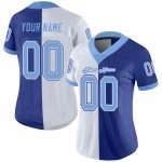 Custom Team Football Jersey - Personalized Light Blue-White Mesh with Name & Number Personalized Royal Light Blue-White Mesh