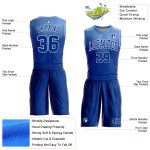 Personalized Light Blue White Basketball Jersey with Custom Name and Number - Round Neck Sublimation Team Suit Personalized