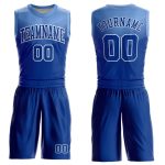 Personalized Light Blue White Basketball Jersey with Custom Name and Number - Round Neck Sublimation Team Suit Personalized
