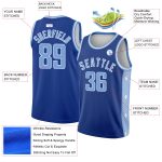 Custom Name and Number Basketball Jersey - Authentic City Edition Light Blue-White Abstract Lines Team Design Personalized