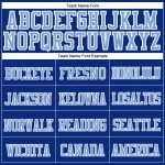 Custom Name and Number Personalized Royal Blue White Stitched Cuffed Knit Hat Personalized Royal Light Blue-White Stitched