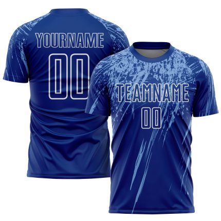 Personalized Custom Name and Number Soccer Jersey Light Blue-White Sublimation Uniform for Teams Personalized Royal Light