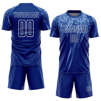Personalized Custom Name and Number Soccer Jersey Light Blue-White Sublimation Uniform for Teams Personalized Royal Light
