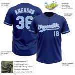 Custom Light Blue-White Unisex Softball Jersey with Name and Number - Personalized Two-Button Team Apparel Personalized Royal