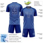 Custom Soccer Jersey with Personalized Name & Number - Light Blue-White Wavy Lines Design Personalized Royal Light Blue-White