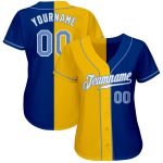 Personalized Light Blue Yellow Baseball Jersey Custom Name Number Authentic Split Fashion Team Personalized Royal Light Blue-Yellow