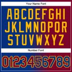 Custom Name and Number Personalized Unisex Softball Jersey, Royal Maroon-Gold Gradient, Two-Button Style Personalized Royal