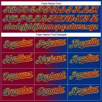 Custom Name and Number Personalized Unisex Softball Jersey, Royal Maroon-Gold Gradient, Two-Button Style Personalized Royal