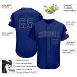 Custom Name and Number Royal Navy-Gray Drift Authentic Baseball Jersey - Personalized Team Apparel Personalized Royal Navy-Gray