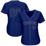 Custom Name and Number Royal Navy-Gray Drift Authentic Baseball Jersey - Personalized Team Apparel Personalized Royal Navy-Gray