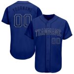Custom Name and Number Royal Navy-Gray Drift Authentic Baseball Jersey - Personalized Team Apparel Personalized Royal Navy-Gray