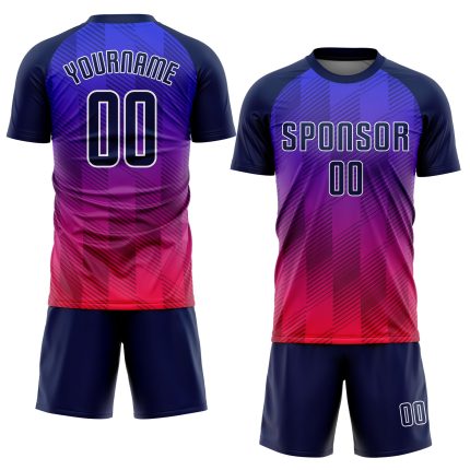Personalized Soccer Uniform Jersey with Custom Name and Number in Royal Navy and Hot Pink Personalized Royal Navy-Hot Pink