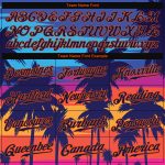 Custom Name and Number Baseball Jersey with Royal Navy-Orange 3D Palm Trees Design - Authentic Team Apparel Personalized