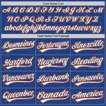 Custom Name and Number Royal Navy-Orange Throwback Baseball Jersey - Personalized Team Apparel Personalized Royal Navy-Orange