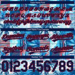 Personalized 3D Pattern Basketball Shorts with Team Name & Number - Royal Navy & Light Blue Hawaii Palm Trees Design Personalized