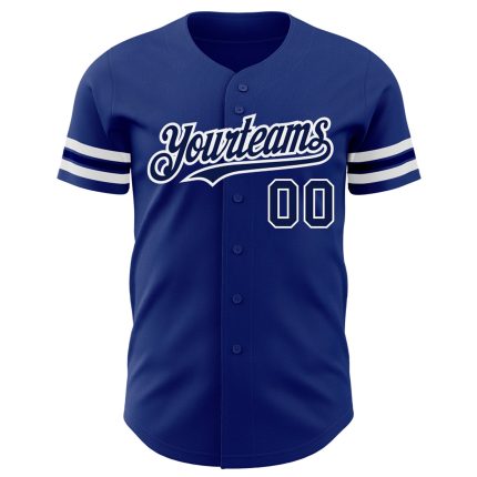 Personalized Authentic Baseball Jersey in Royal Navy and White Personalized Royal Navy-White Authentic Baseball Jersey