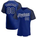 Custom Name Number Baseball Jersey - Personalized Royal Navy-White Authentic Raglan Sleeves Personalized Royal Navy-White