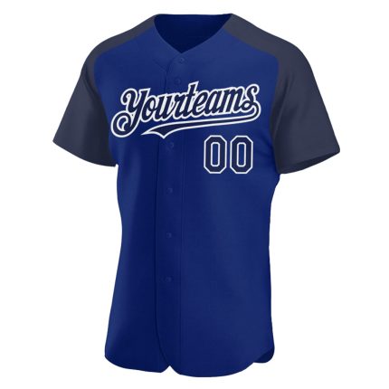Custom Name Number Baseball Jersey - Personalized Royal Navy-White Authentic Raglan Sleeves Personalized Royal Navy-White