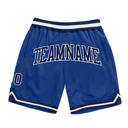 Custom Name and Number Personalized Royal Navy-White Basketball Shorts - Authentic Throwback Team Gear Personalized Royal