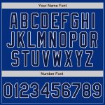 Custom Team Name and Number Royal Navy-White Varsity Letterman Bomber Jacket Full-Snap Personalization Personalized Royal