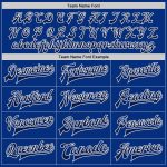 Custom Team Name and Number Royal Navy-White Varsity Letterman Bomber Jacket Full-Snap Personalization Personalized Royal