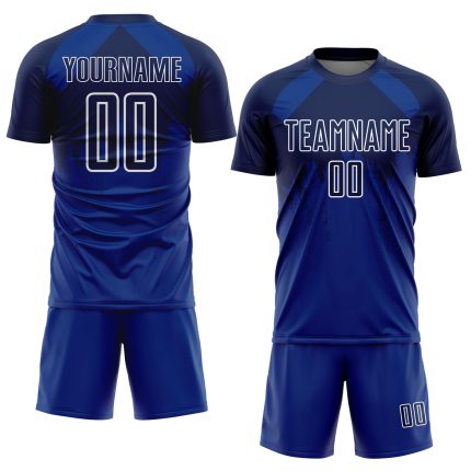 Custom Name and Number Sublimation Soccer Uniform Jersey - Personalized Royal Navy-White Dripping Splatter Art Personalized