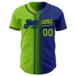 Personalized Authentic Gradient Baseball Jersey - Custom Name & Number in Royal Neon Green-Black Personalized Royal Neon