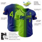 Personalized Authentic Gradient Baseball Jersey - Custom Name & Number in Royal Neon Green-Black Personalized Royal Neon