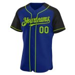 Custom Team Baseball Jersey with Personalized Name & Number - Neon Green-Black Authentic Raglan Sleeves Personalized Royal