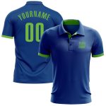 Custom Personalized Neon Green Golf Polo Shirt with Team Name and Number - Performance Style Personalized Royal Neon Green